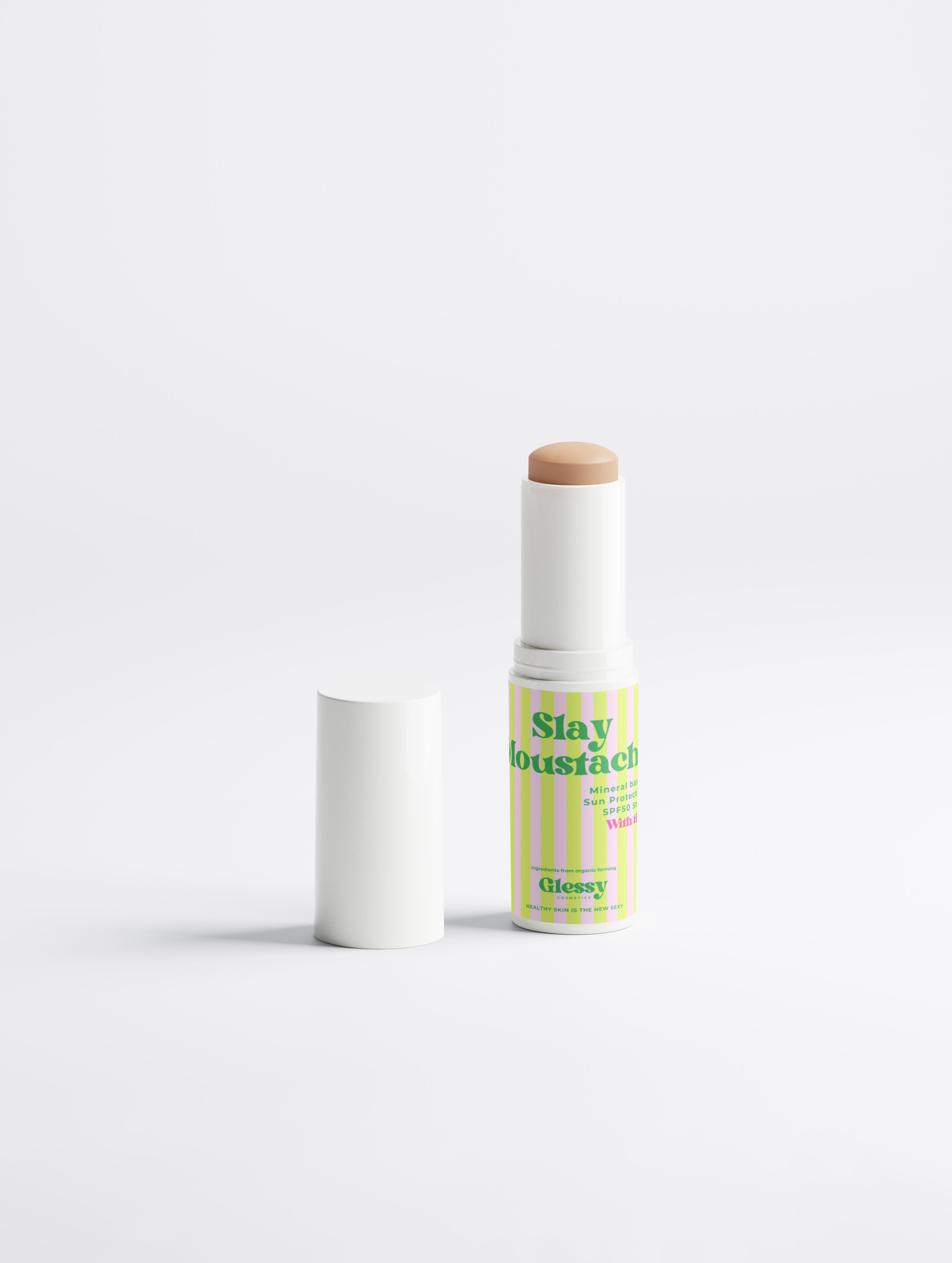 SLAY MOUSTACHE – PROTECTOR SOLAR MINERAL CON COLOR EN STICK SPF50